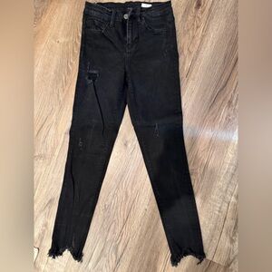Women's Distressed Black Skinny Jeans